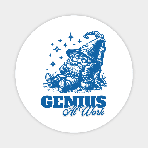 sleeping dwarf | genius at work Magnet by ThirdEyeDesign